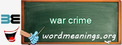 WordMeaning blackboard for war crime